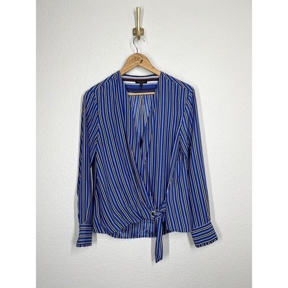 Rag & Bone Felix Popover Top Size Small S Silk Charmeuse Striped - Picture 1 of 6